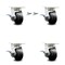 Service Caster 4 Inch Kingpinless Rubber on Steel Wheel Caster Brakes 2 Swivel Locks SCC, 4PK SCC-KP30S420-RSR-SLB-BSL-2-SLB-2 - alternate 1